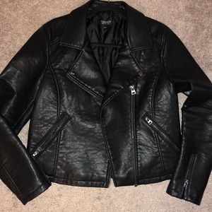 Black faux leather jacket